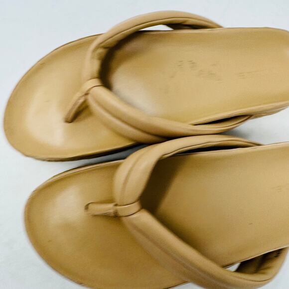 Vince Tan Leather Platform Flip Flop Sandals Women’s Size 7.5 - Picture 2 of 12